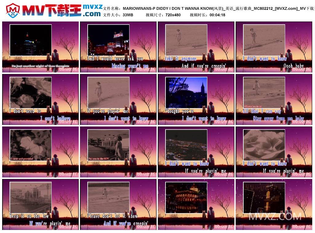 MARIOWINANS-P DIDDY I DON T WANNA KNOW(风景)_英语_流行歌曲_MC802212